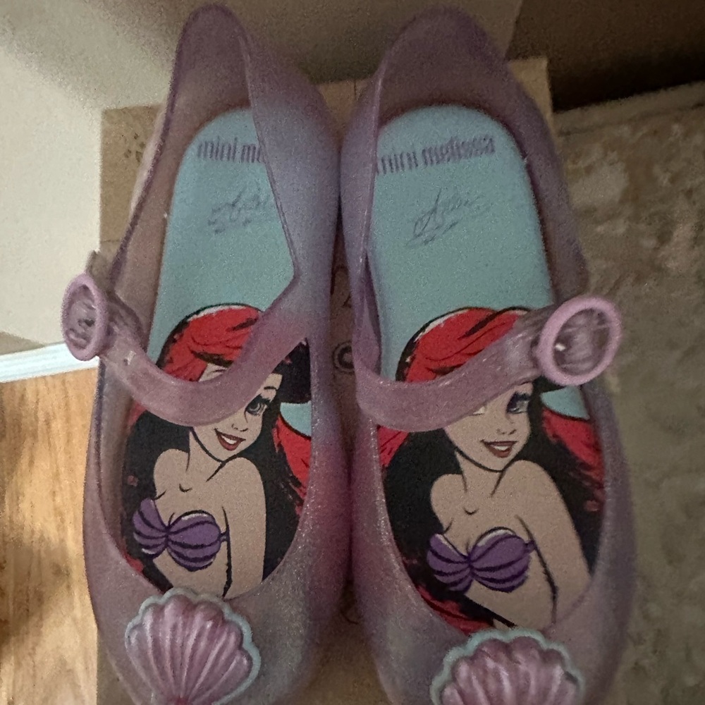 Mini Melissa Purple Kids Shoes with Ariel Design